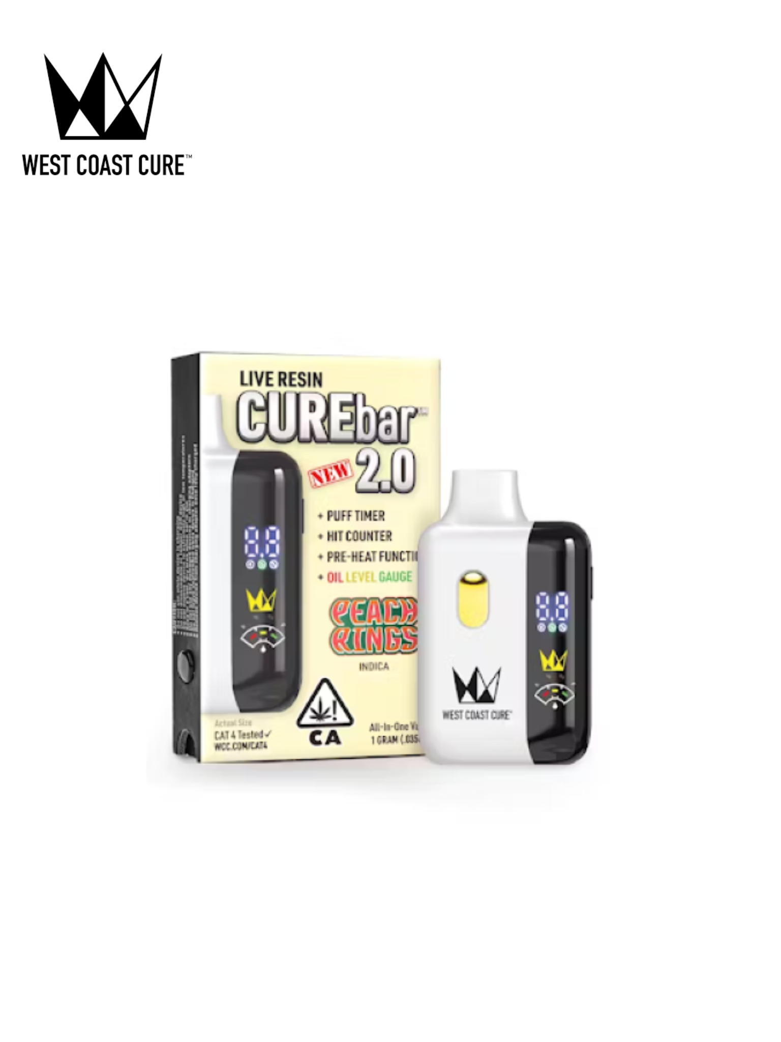 Photograph of product: PEACH RINGS 1G LIVE RESIN 2.0 ALL IN ONE