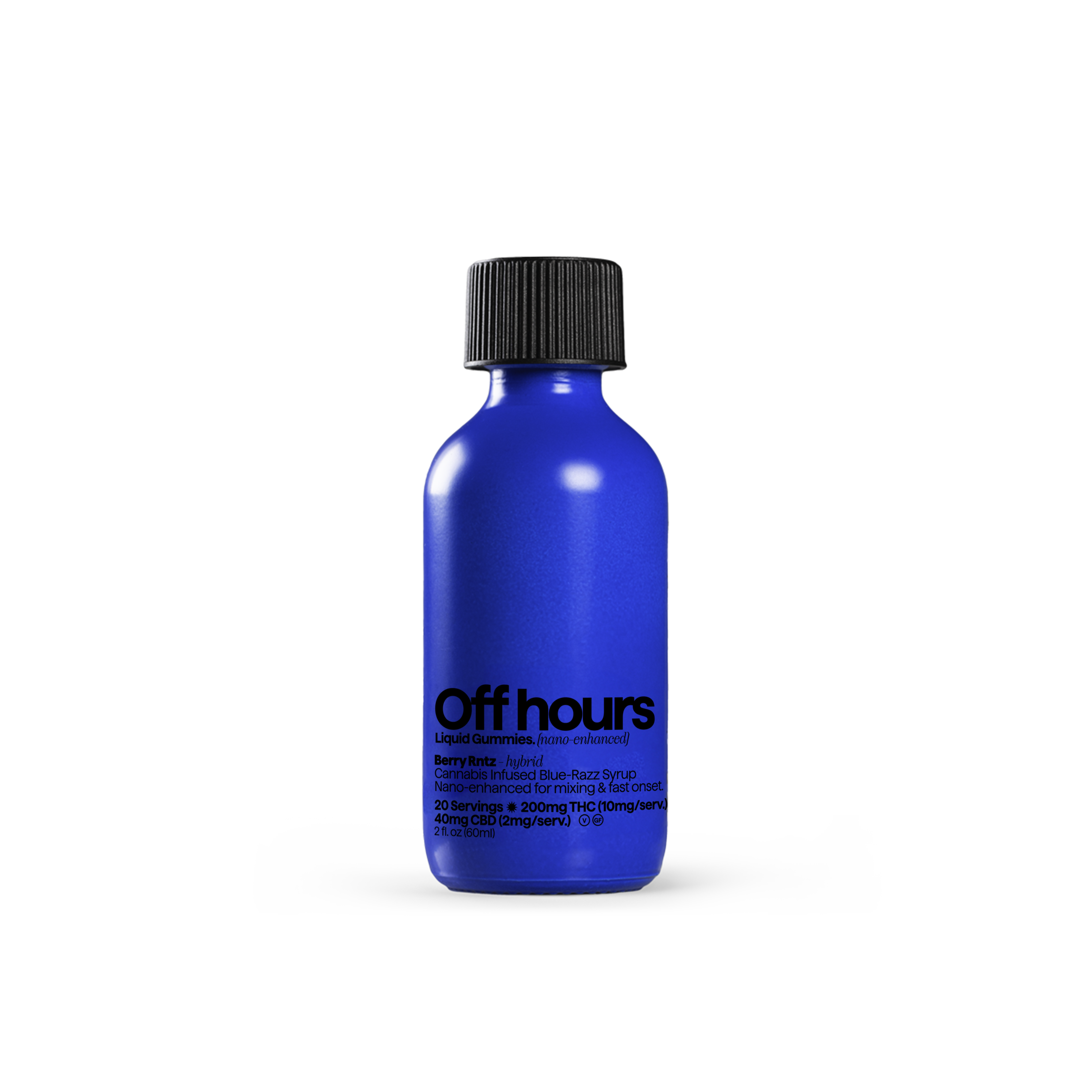 Photograph of product: Off Hours 60ml Liquid Gummies Berry Rntz-Hybrid 200mg TH-oui (20 Servings)