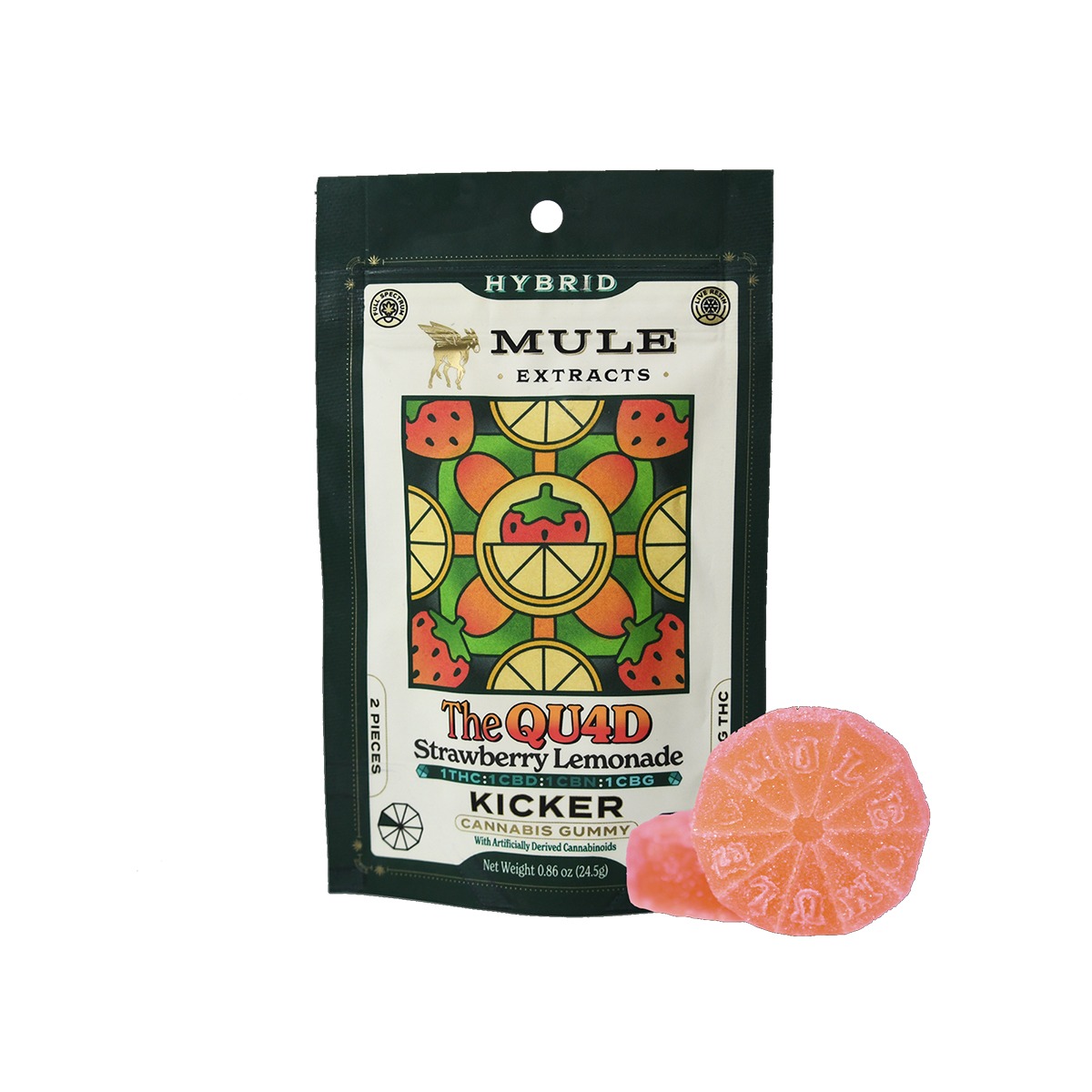 Photograph of product: Mule Extracts | Edible | 100mg QUAD | Strawberry Lemonade
