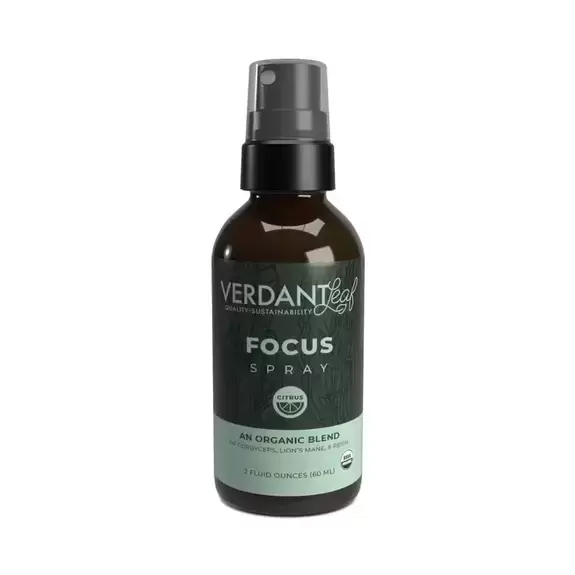 Photograph of product: Focus (Mint) - 2 oz Spray (Cordyceps + Lion's Mane + Reishi) - Verdant Leaf