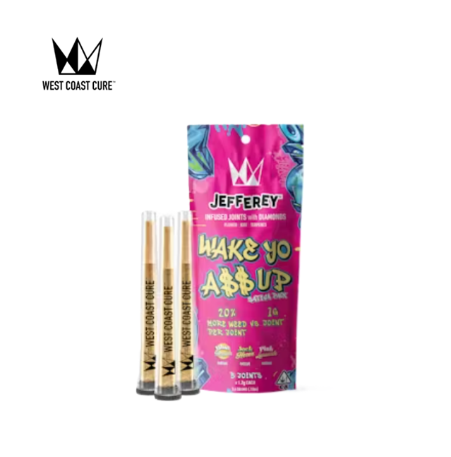 Photograph of product: WAKE YO A$$ UP  1.2G JEFFEREY INFUSED 3 PACK - BLUE DREAM JACK HERER PINK LEMONADE