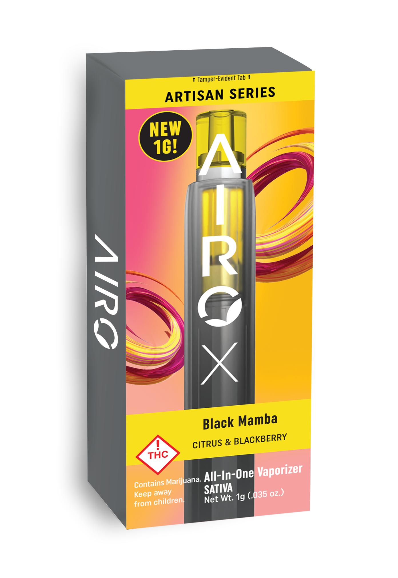 Photograph of product: AiroPro - 1000mg AiroX Artisan Disposable - - Black Mamba