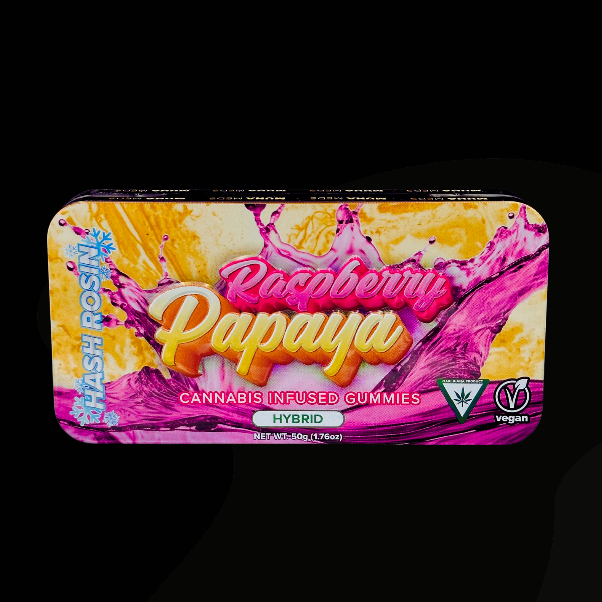 Photograph of product: Muha Meds 200mg au chocolat Rosin Gummies | Raspberry Papaya