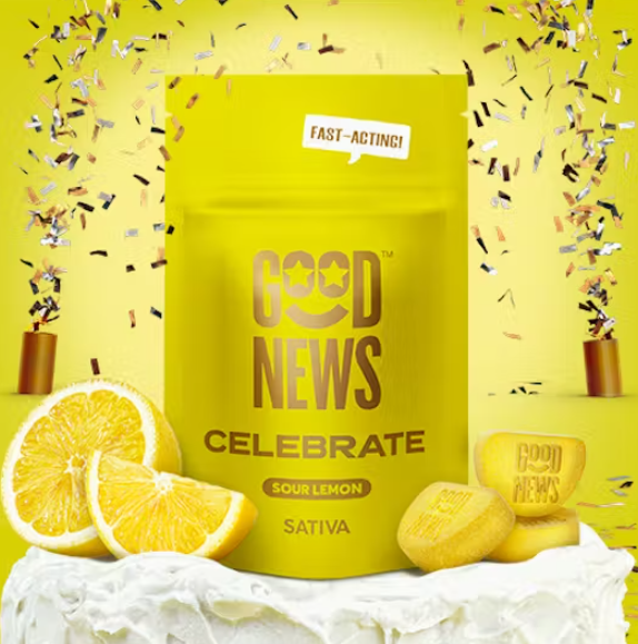 Photograph of product: Sour Lemon | Celebrate Gummies | 100mg
