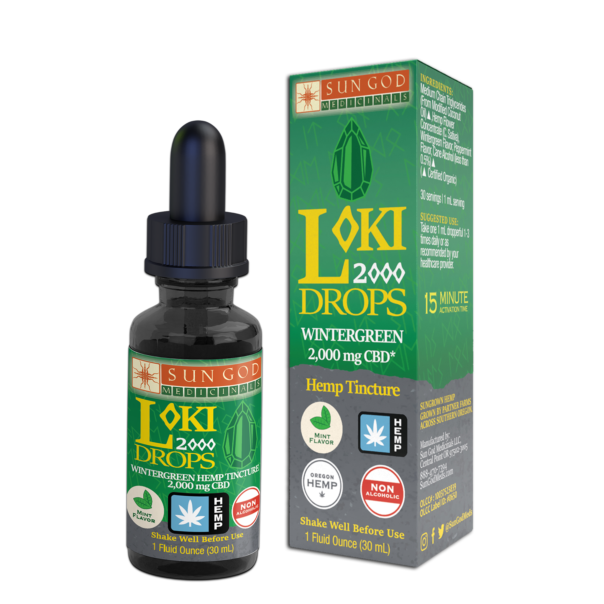 Photograph of product: Loki 2000 Drops - Wintergreen