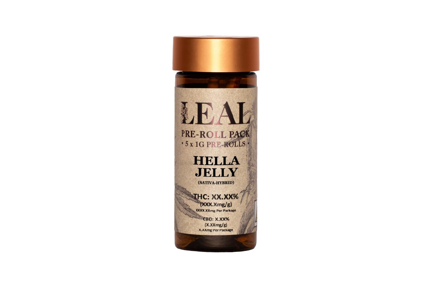 Photograph of product: Leal | Hella Jelly | Pre-Roll 5pk | Oui'd-Hybrid