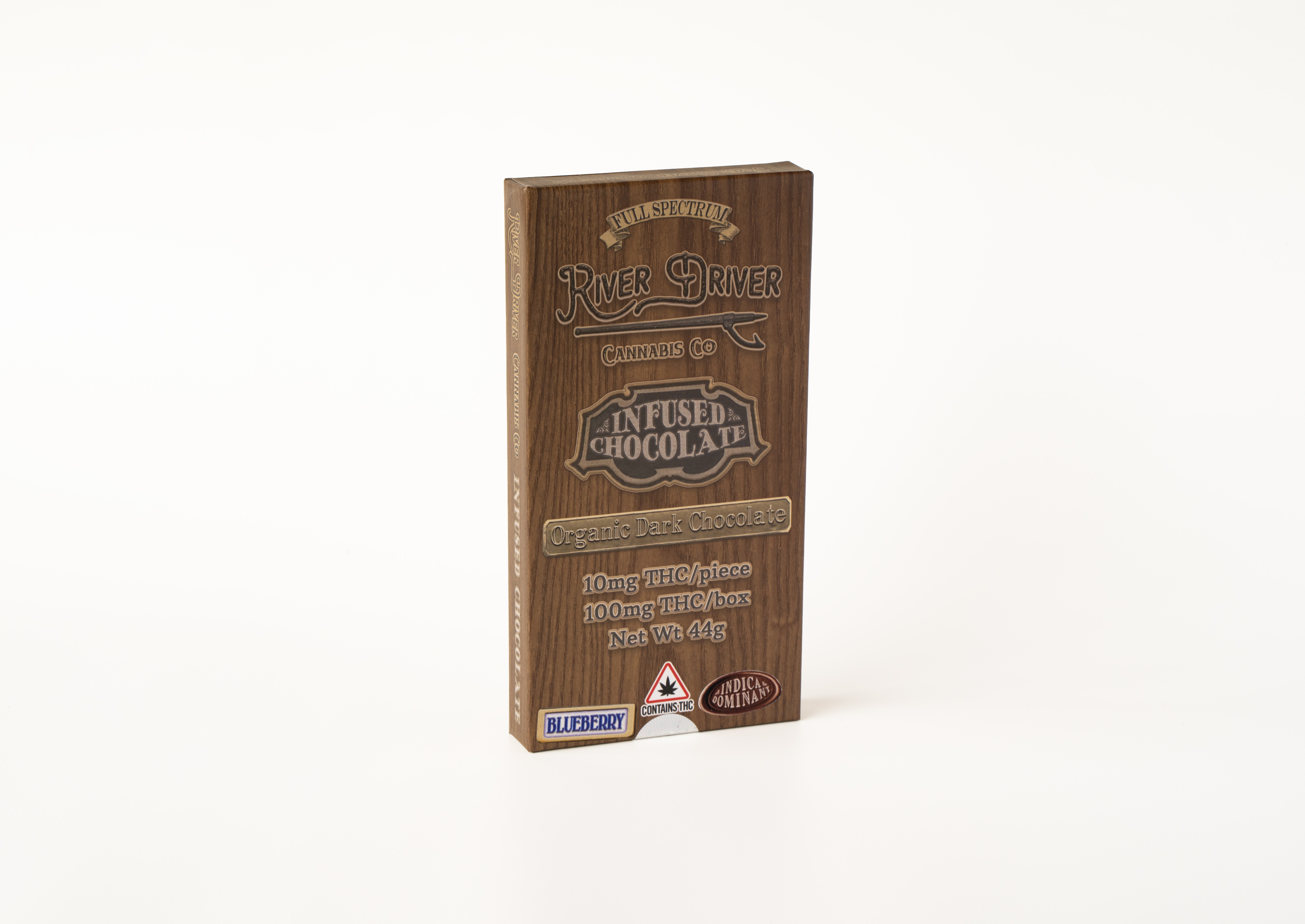 Photograph of product: Blueberry Dark Chocolate Bar 100mg