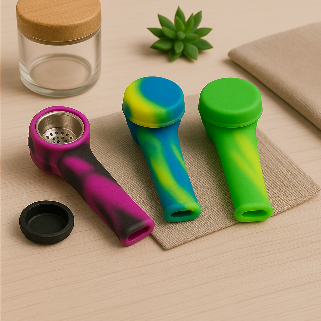 Photograph of product: 3" Little Compact Silicone Hand Pipe