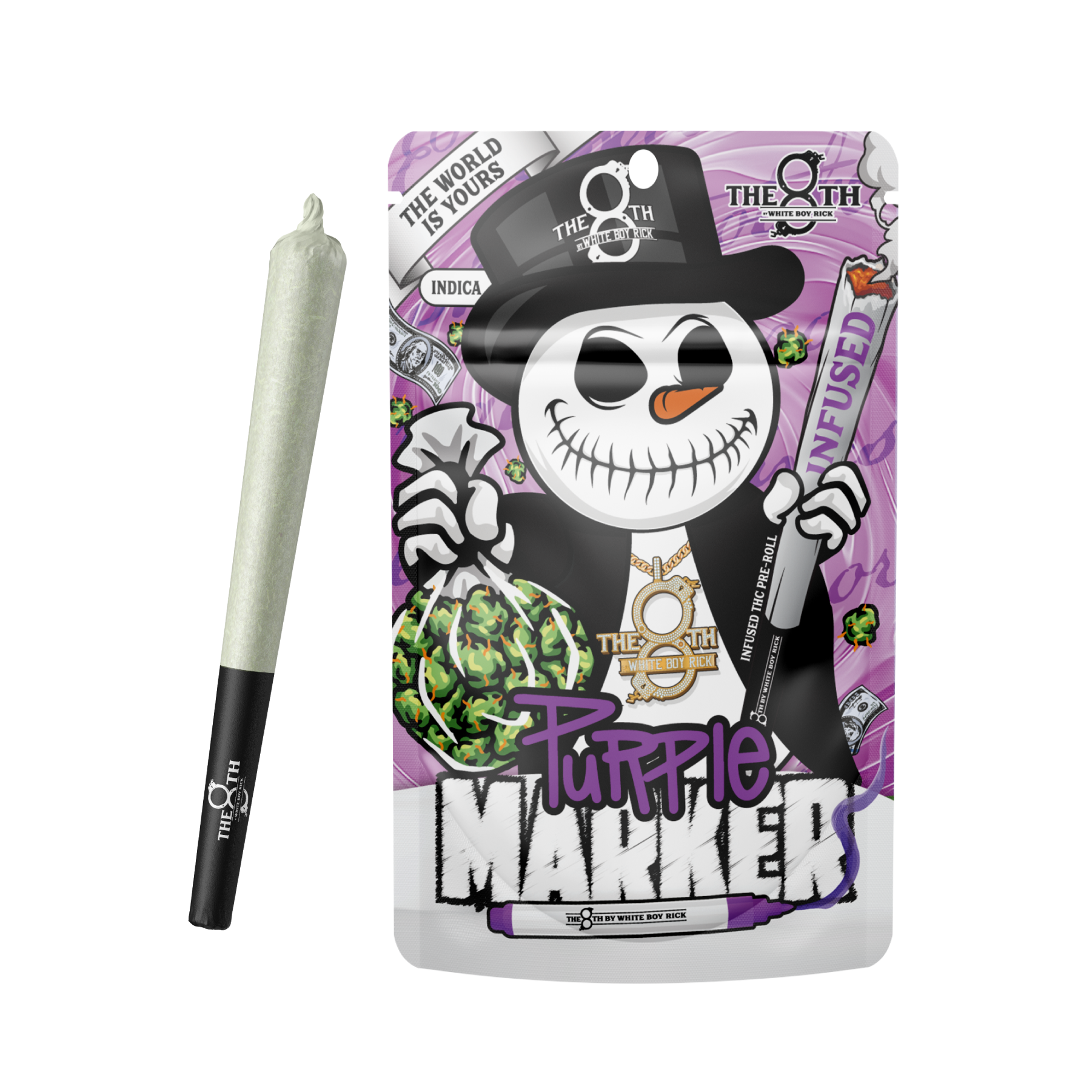 Photograph of product: The 8th By White Boy Rick Purple Marker Infused Preroll Rec