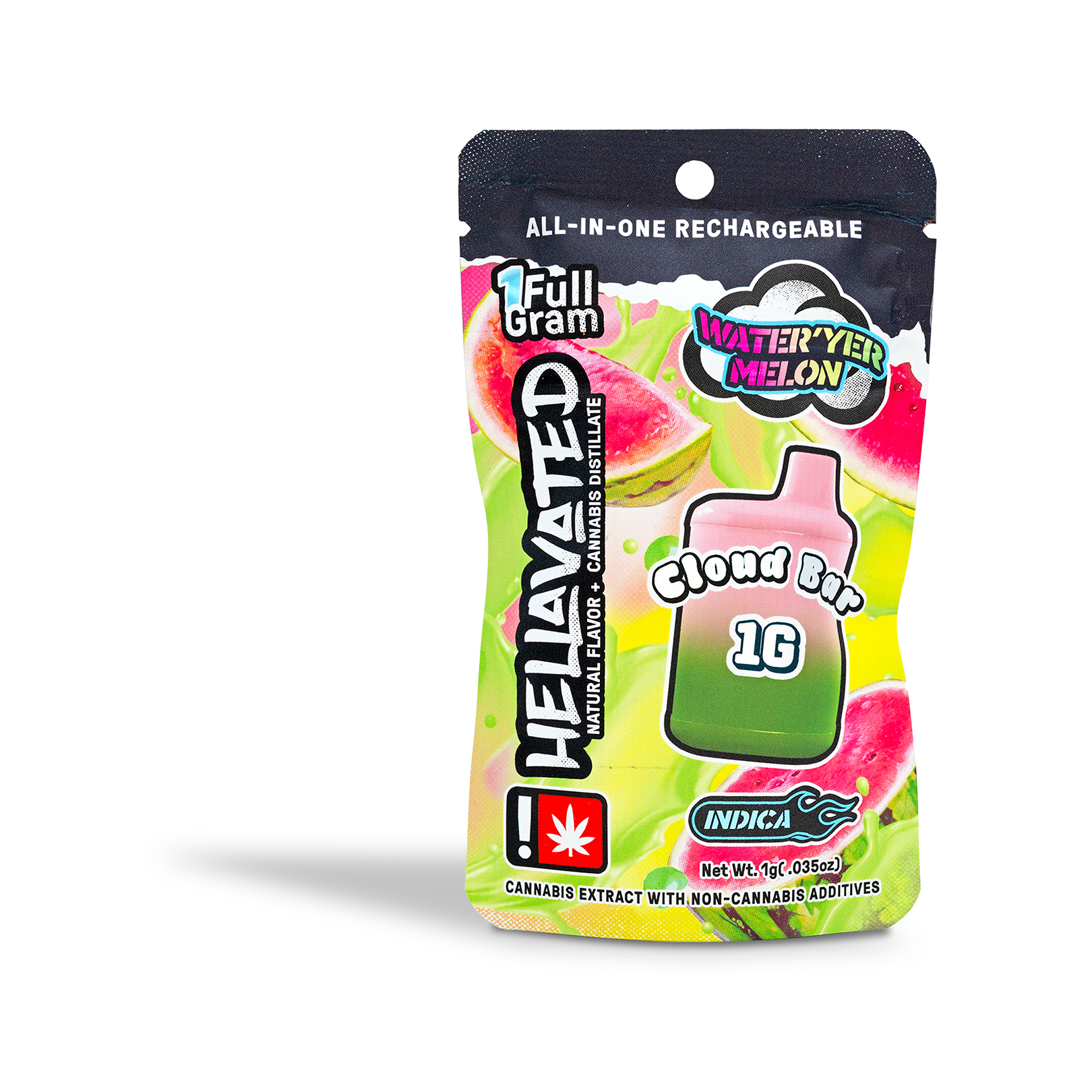 Photograph of product: Hellavated - Water'yer Melon Cloud Bar Disposable POD