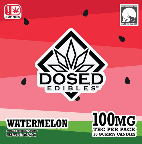Photograph of product: Watermelon (100mg) Dosed Gummies 10pk by Dosed Edibles