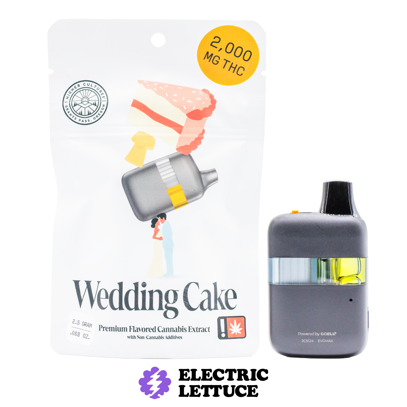 Photograph of product: Higher Cultures Wedding Cake Flavored AIO 2.5g