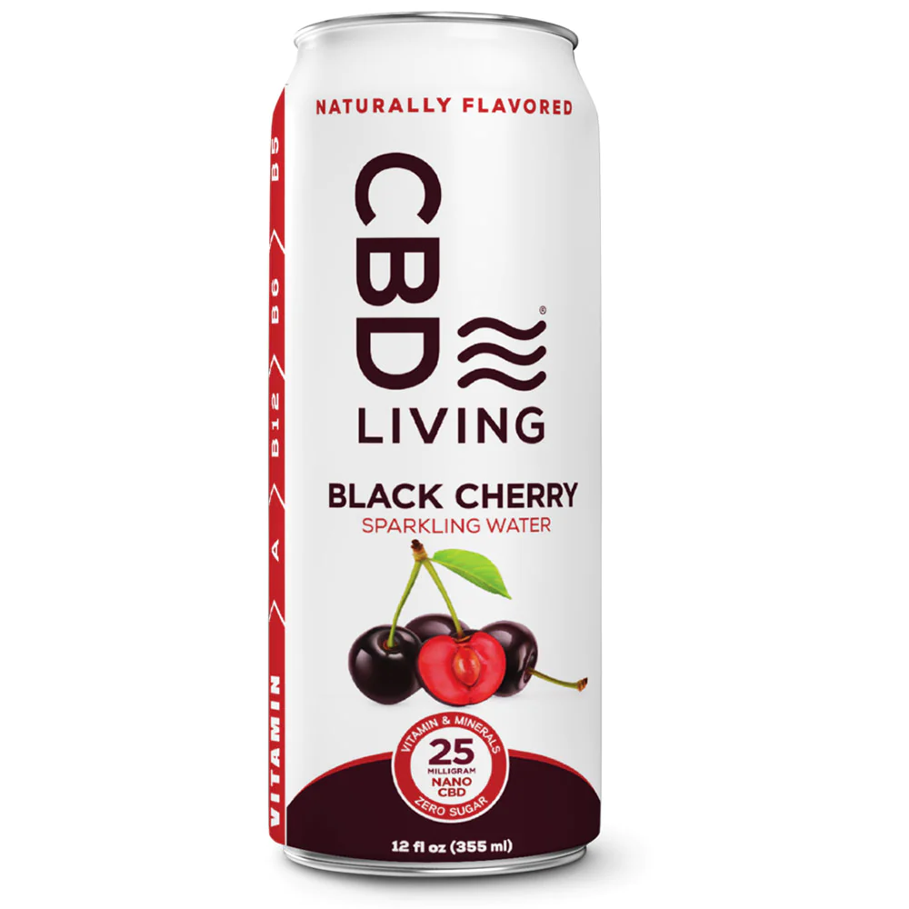 Photograph of product: CBD Black Cherry Sparkling Water
