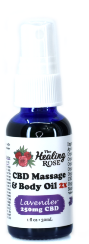 Photograph of product: The Healing Rose |Lavender CBD Massage and Body Oil | 250mg CBD | 1oz