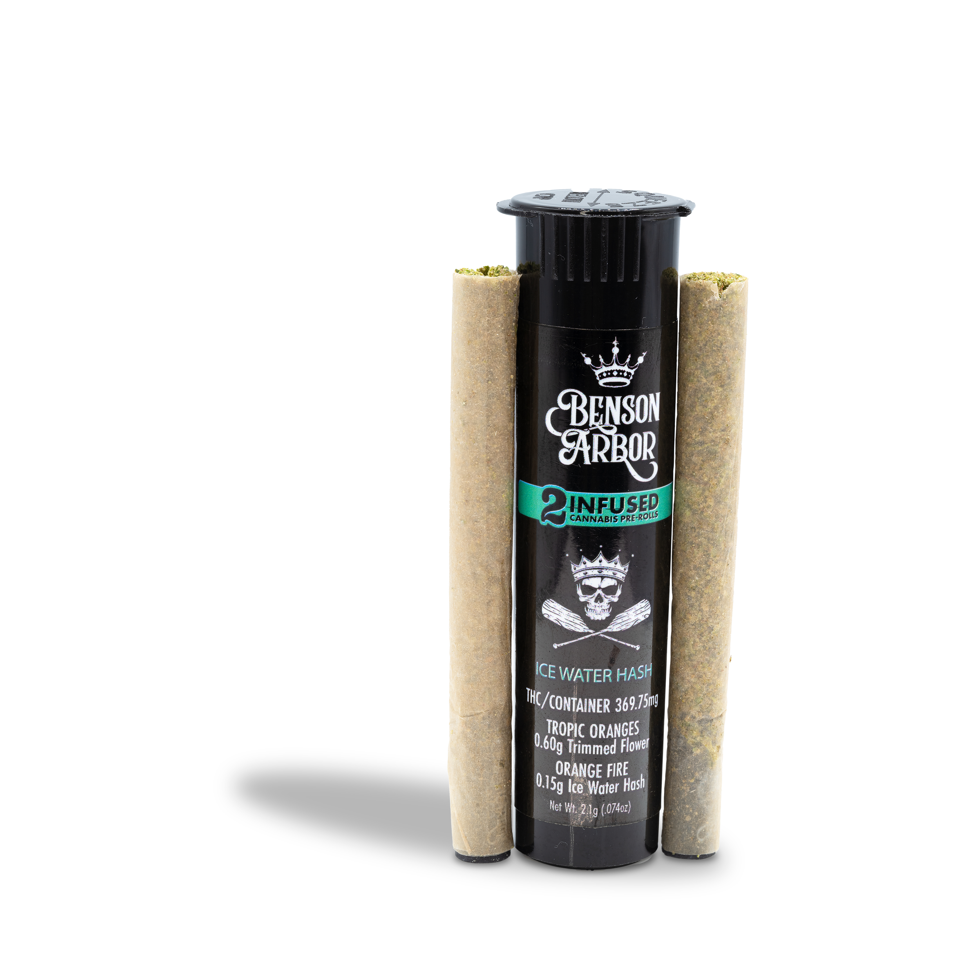 Photograph of product: Benson Arbor - Jet Fighter Bubble au chocolat Infused Pre-Roll 2pk