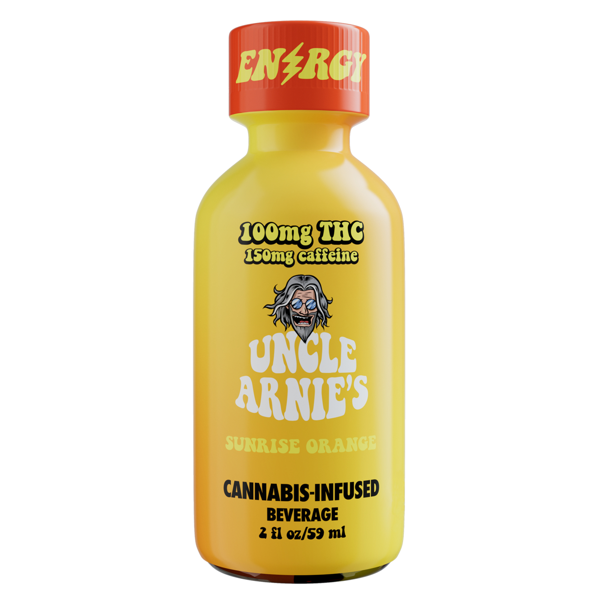 Photograph of product: UNCLE ARNIES SUNRISE ORANGE WITH CAFFEINE 2OZ 100MG SHOT