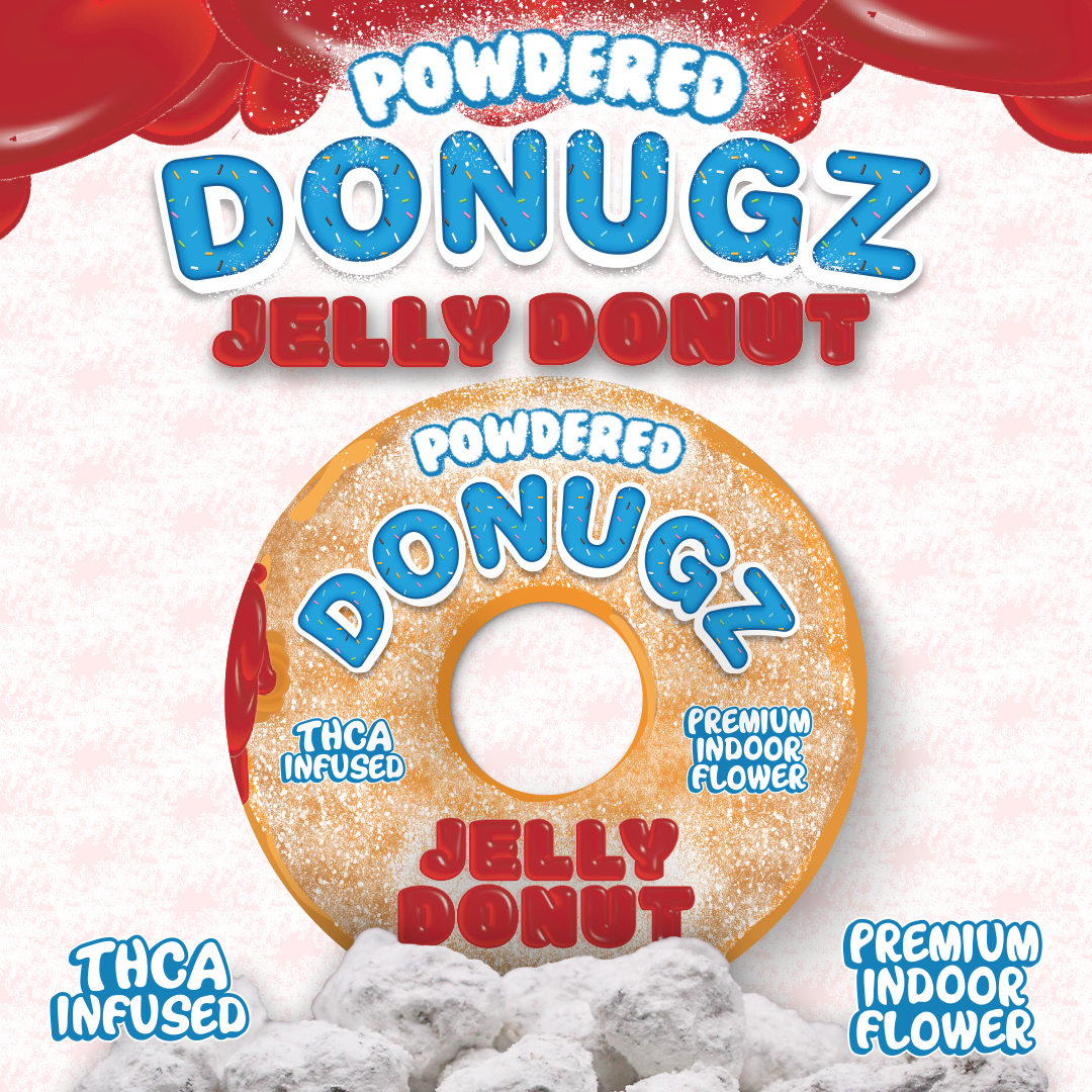 Photograph of product: Powdered Donugz - 3.5g Infused Prepackaged Bud - Jelly Donut