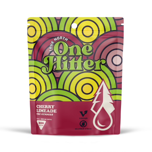 Photograph of product: TRUE NORTH CHERRY LIMEADE ONE HITTER GUMMY 200MG