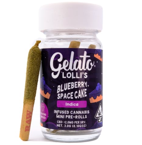 Photograph of product: Blueberry Space Cake 5pk Infused Prerolls - 