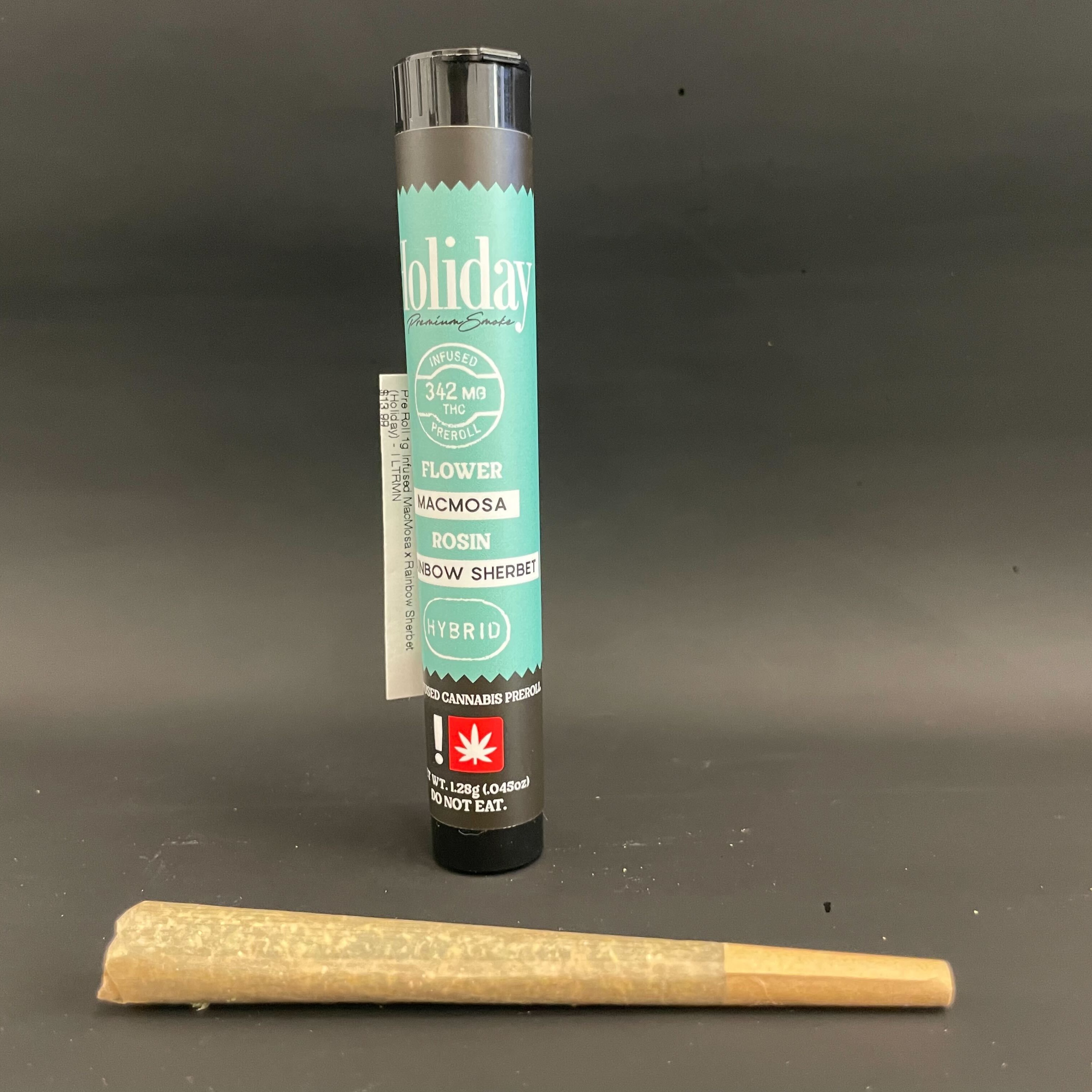 Photograph of product: Pre Roll Infused 1g MacMosa x Rainbow Sherbet (Holiday)