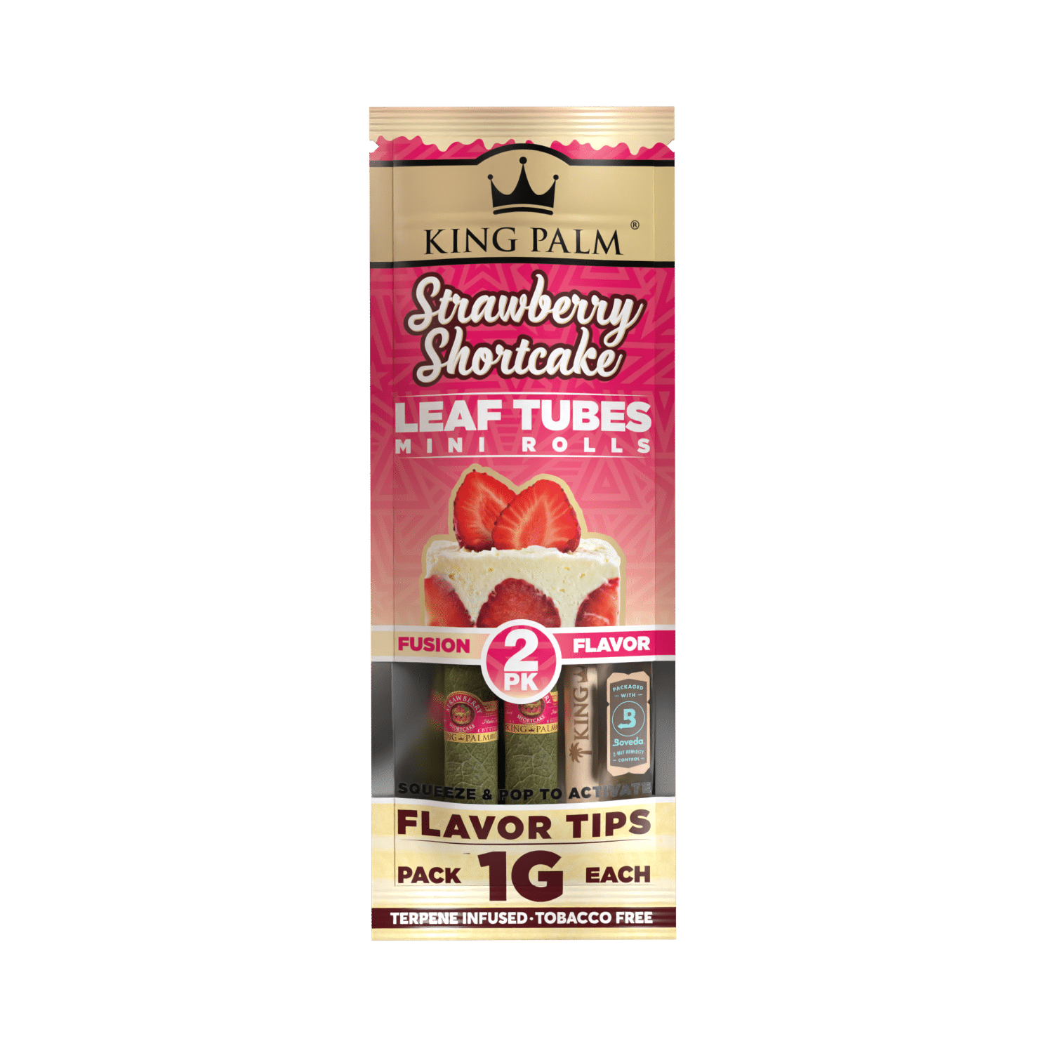 Photograph of product: King Palm | 2 Mini Rolls | Strawberry Shortcake Flavor