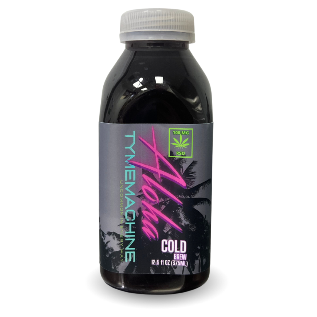 Photograph of product: Aloha Tyme Machine RSO Drinks 100mg - Cold Brew