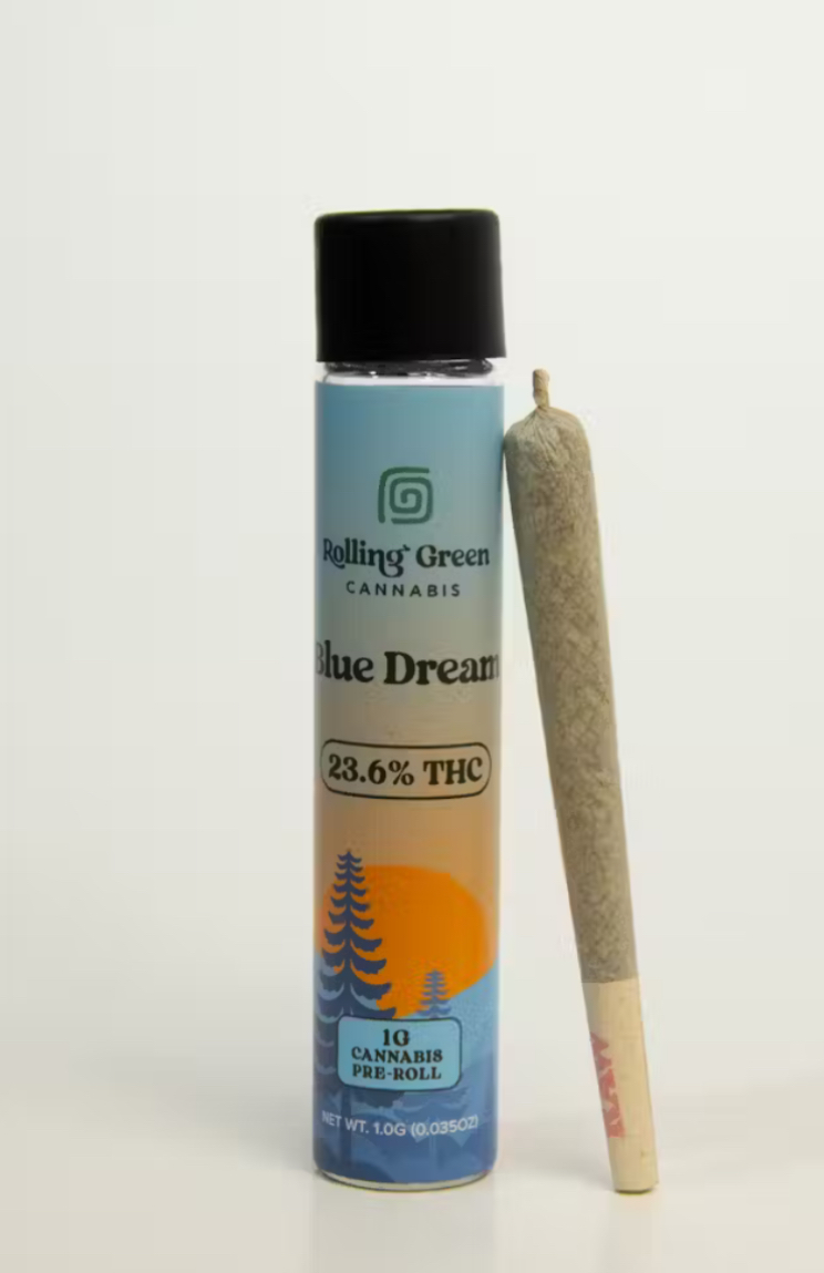 Photograph of product: Blue Dream 1G Pre-Roll | Rolling Green