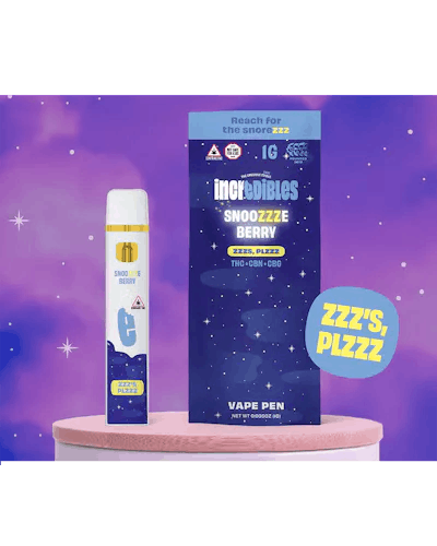 Photograph of Product: THC/CBG/CBN Snoozzzeberry Huckleberry Disposable Vape | 1g