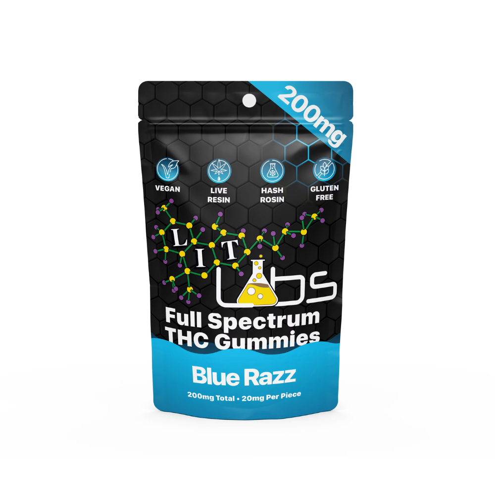 Photograph of product: Lit Labs | Gummy | Blue Razz | 200mg