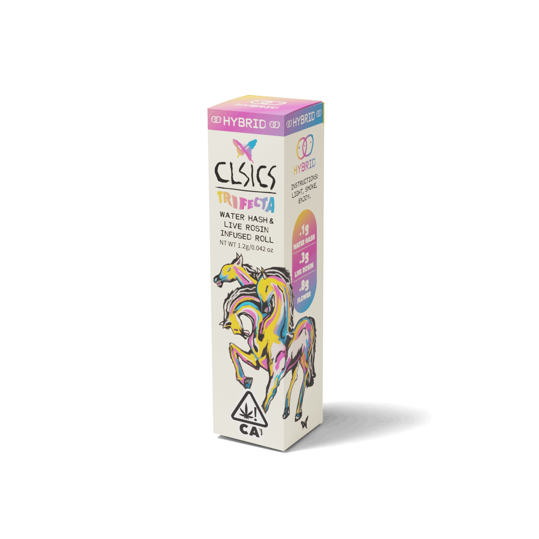 Photograph of product: CLSICS | Rainbow Beltz Trifecta au chocolat/Rosin/Flower Infused Pre-Roll | 1.2g
