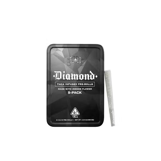 Photograph of product: HEAVY HITTERS DIAMOND INFUSED PREROLL - APPLES & BANANAS 2.5G (5CT)
