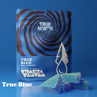 Photograph of product: True North - Gummies - 200mg 4x50mg - True Blue