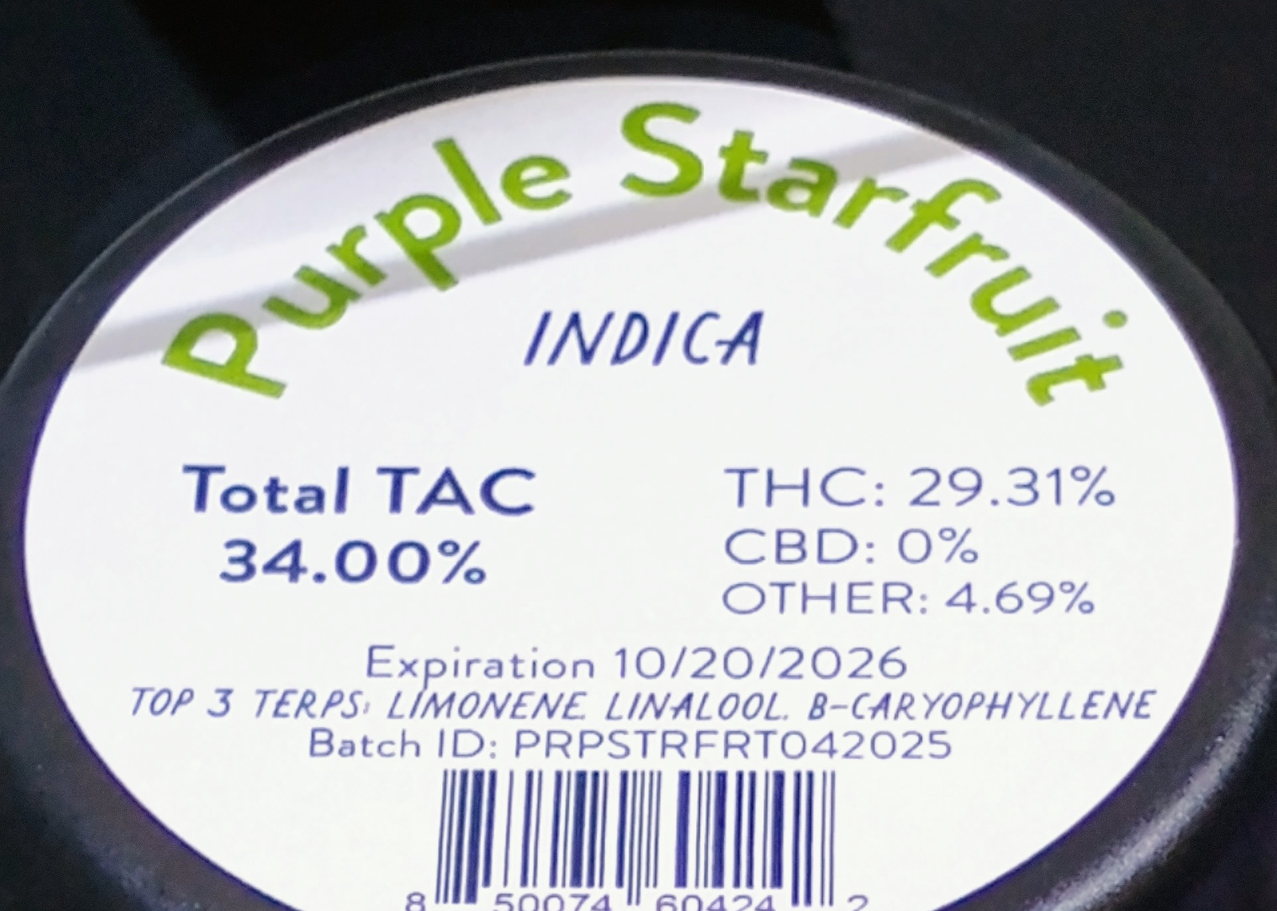 Photograph of product: Native Nations Purple Starfruit - 3.5g