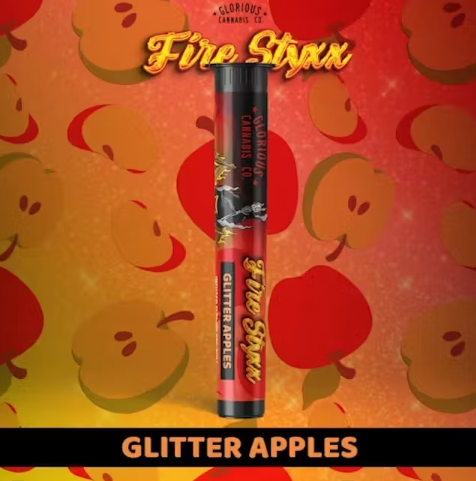 Photograph of product: Simpler Daze Fire Styxx Glitter Apples 1g Infused Pre-Roll