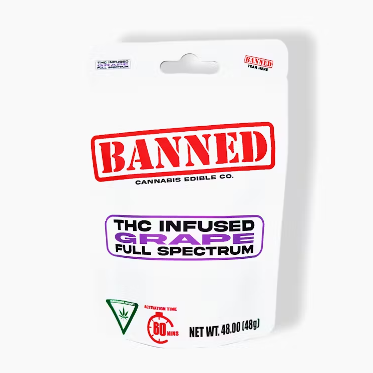 Photograph of Product: Banned - Gummies Clusters - 200mg - 4pk - Grape