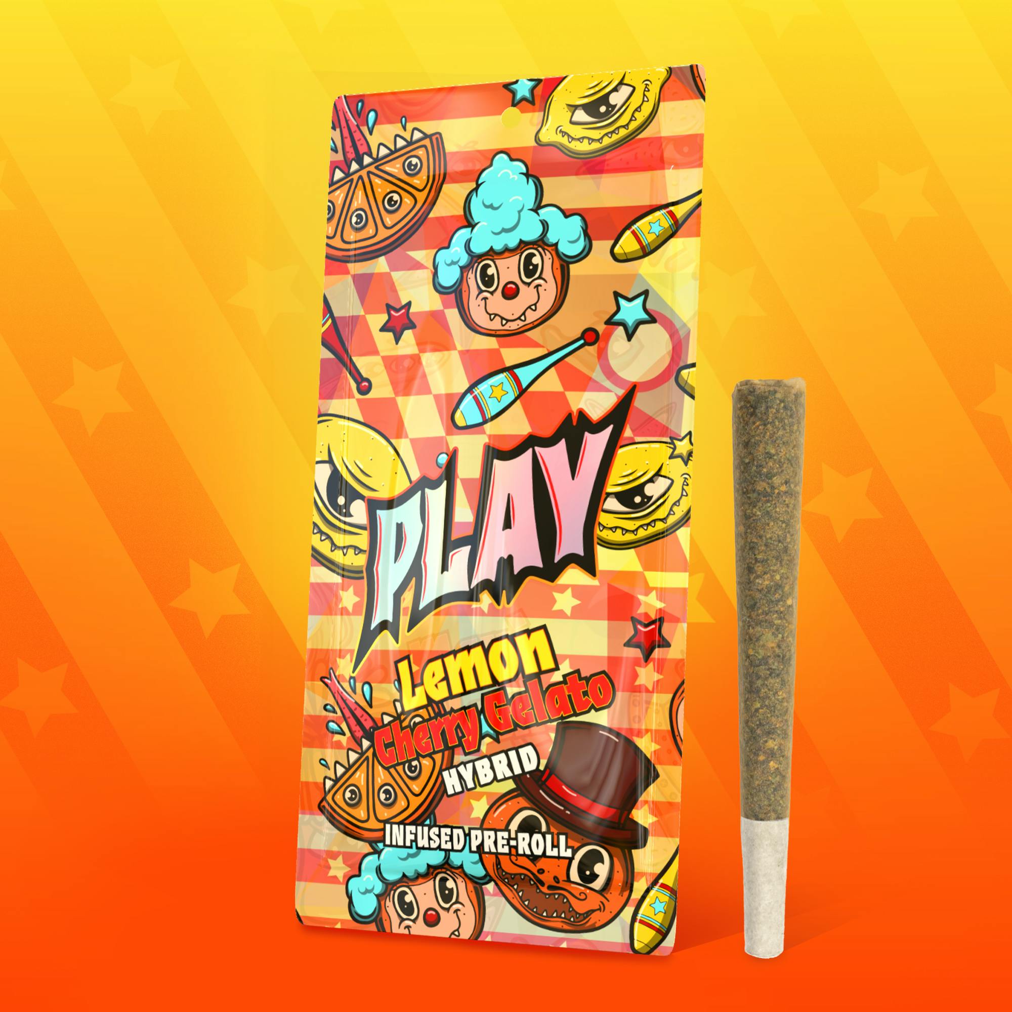 Photograph of product: Play | Lemon Cherry Gelato 1.2g Infused Preroll