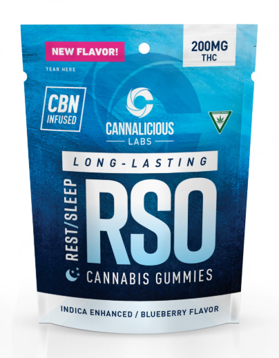 Photograph of product: Blueberry | 20mg TH-oui x 10pk | RSO + CBN Infused | Cannalicious Labs