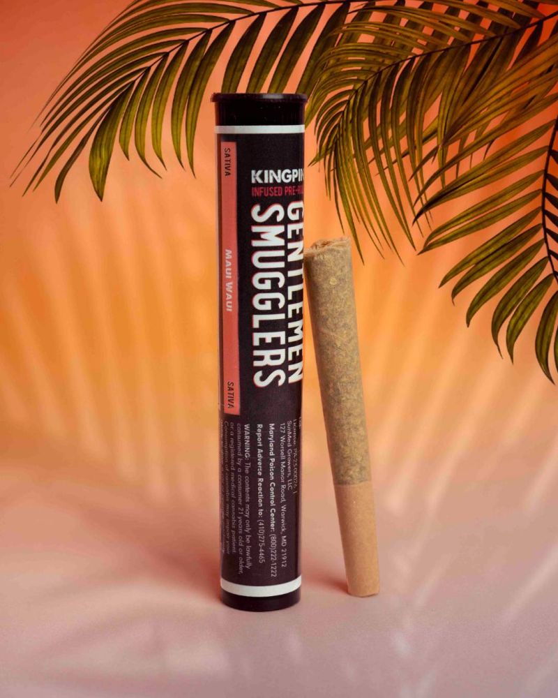 Photograph of product: Maui Waui Kingpin Diamond Duster Infused Preroll 1g