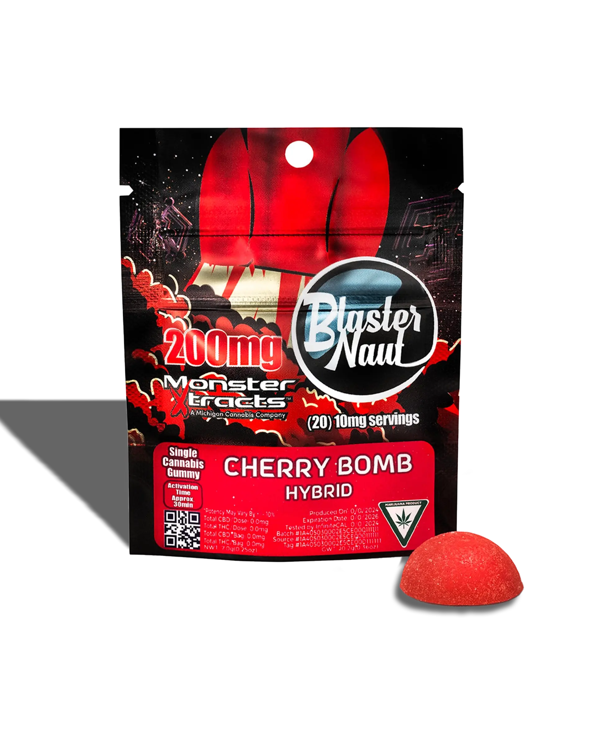 Photograph of product: Monster- Cherry Bomb Blaster Naut 200mg (1 Piece) (Oui'd)