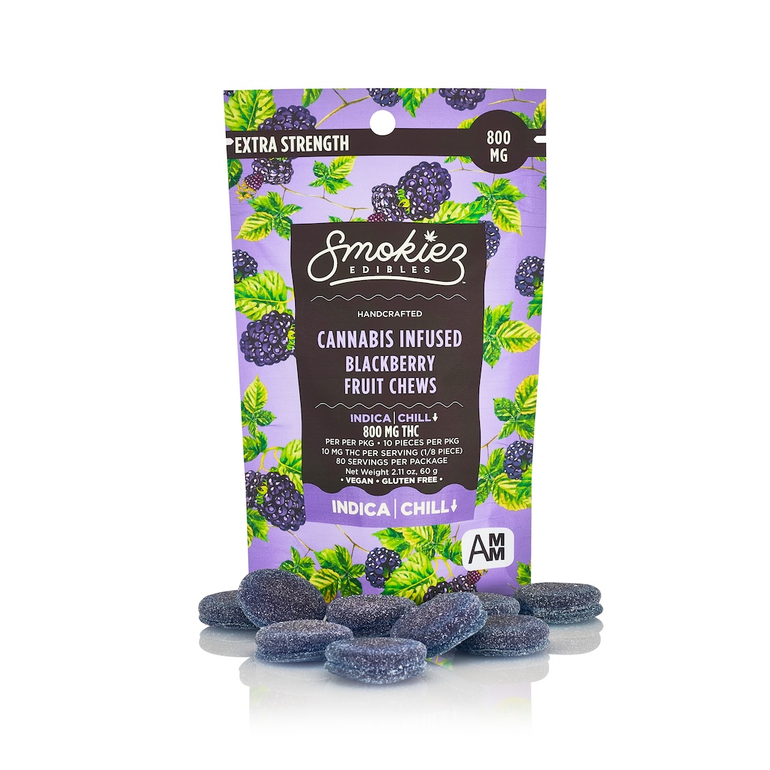Photograph of product: Smokiez - Edible - Gummies - Sweet Blackberry - Oui'd - 800MG
