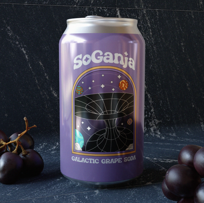 Photograph of product: Galactic Grape - Live Resin Infused Soda - 25mg