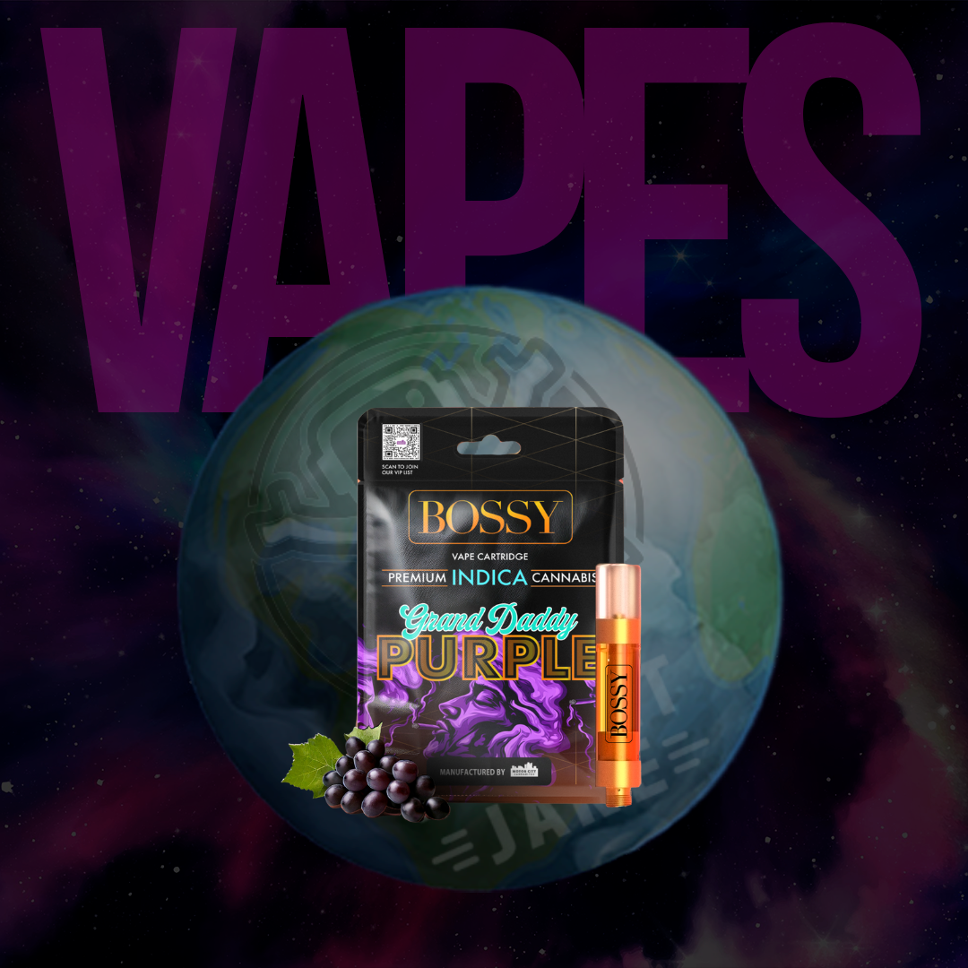 Photograph of product: Bossy - 1g Cart - Grand Daddy Purple Oui'd