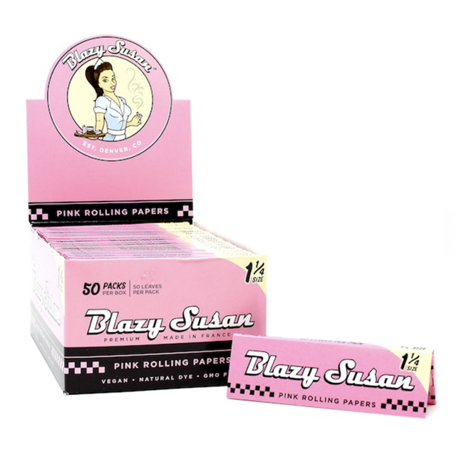 Photograph of product: Blazy Susan - Pink Rolling Papers - 1 1/4 Size