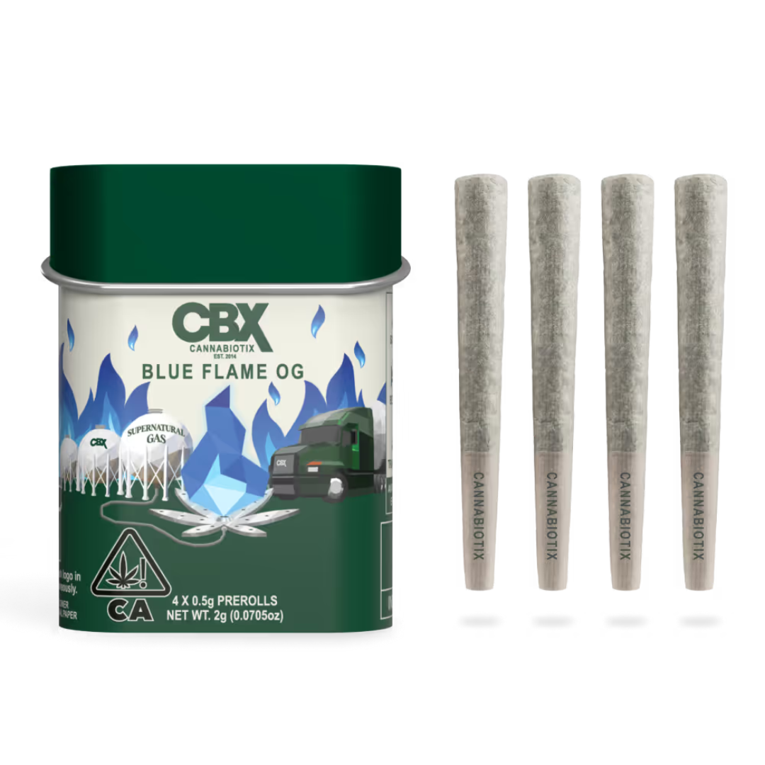 Photograph of product: BLUE FLAME OG 4PK PREROLLS