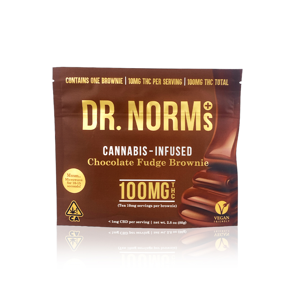 Photograph of product: DR. NORM'S - Edible - Chocolate Fudge Brownie - 100MG