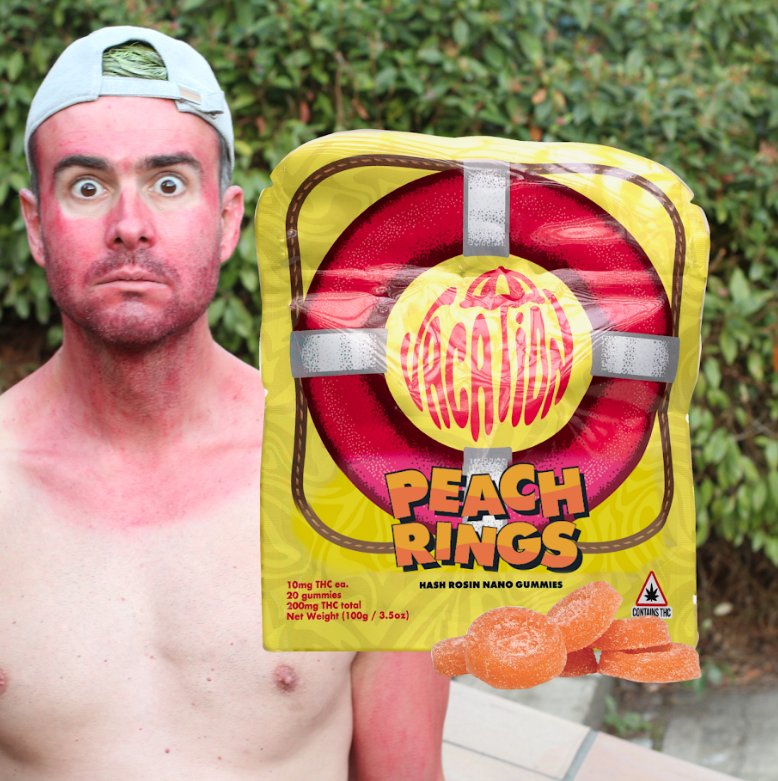 Photograph of product: Peach Rings 5mg au chocolat Rosin Gummy Rings (Hybrid) - 100mg