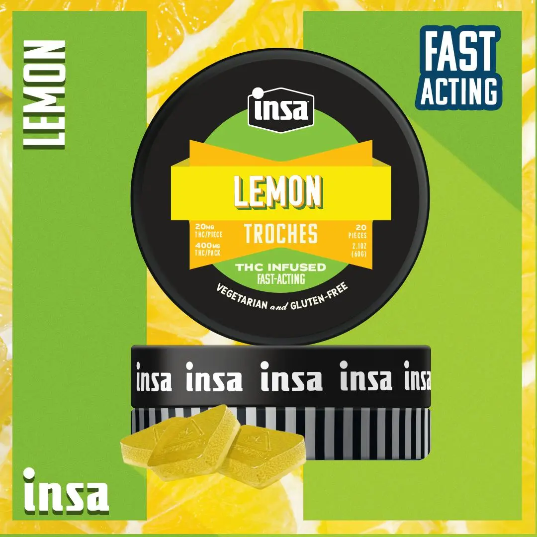 Photograph of product: Lemon | 20mg RSO Troches | 20pk