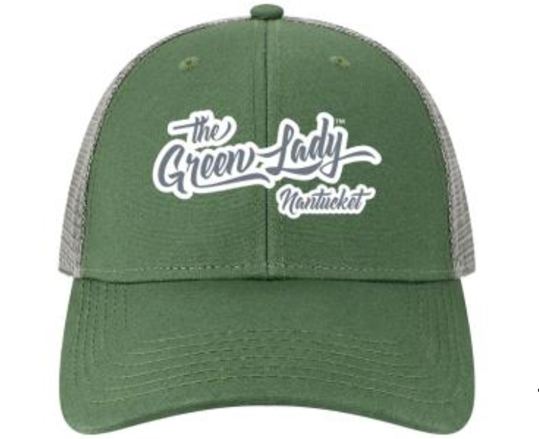 Photograph of product: Green Lady Trucker Hat - Green/Gray