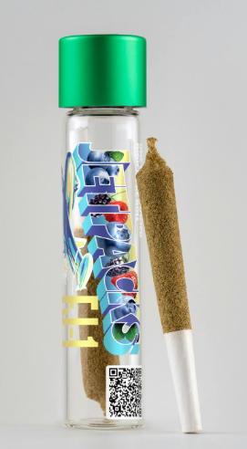 Photograph of product: JETPACKS | FJ-1 | BLUEBERRY KUSH | INFUSED PRE-ROLL