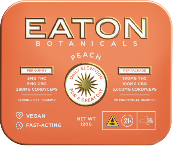 Photograph of product: Daily Elevation: Peach - TH-oui:CBG Gummie 20 Pack (100mg)
